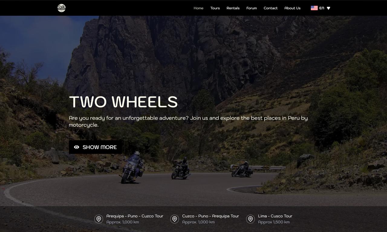 Logo y elementos de identidad visual de Two Wheels